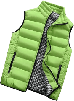 Mens Puffer Vest Lightweight Warm Winter Outerwear Zipper Windproof Outdoor Sleeveless Jacket with Pockets 5X-Large Green