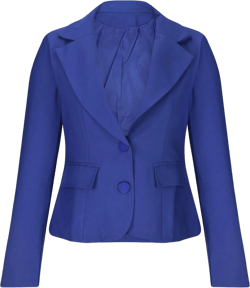 Women's Casual Work Office Blazer Double Notch Lapel Sharp Shoulder Pad Single Tunic Button Peplum Comfy Suit Jacket 3X-Large Blue