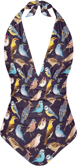 GETELINSENG Animals Pattern Women Halter One-Piece Swimsuit, Deep V Neck Slimming Tummy Control Bathing Suits at Amazon Women’s Clothing store