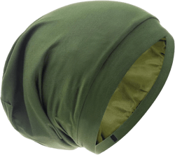 Silk Satin Lined Bonnet Sleep Cap - Adjustable Stay on All Night Hair Wrap Cover Slouchy Beanie for Curly Hair Protection for Women and Men - Solid Olive Green 7-8 Solid Olive Green