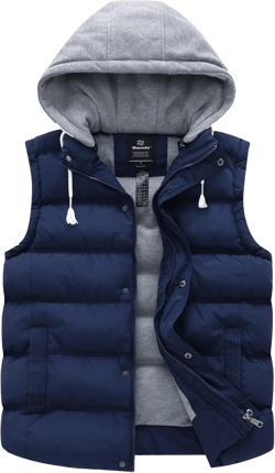 wantdo Women's Quilted Puffer Vest Thicken Warm Winter Coat with Removable Hood
