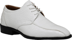 Gator3N Men's Alligator Crocodile Print Oxfords Fashion Lace Up Dress Shoes 8.5 White