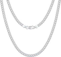 BRIJEWNES Cuban Link Chain for Men Women 925 Sterling Silver Clasp 3/3.5/4/5/6/7/10mm Silver Chain for Men Diamond Cut Silver Chain Necklace 16-30 Inch 26 3.5mm