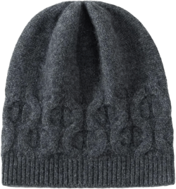 Women Knitted Hat Winter Beanies Thicken Soft Warm Outdoor Cap Hats One Size Dark Gray9