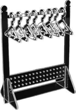 NatSumeBasics Earring Holder Stand Clear Acrylic Earrings Rack Mini Hangers Display Stand Jewelry Organizer Storage for Women Girls (48 roles Earring Rack) Black