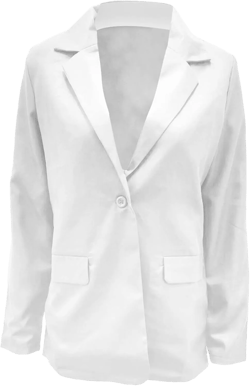 FLITAY Womens Solid Color Lightweight Blazer Long Sleeve Single Breasted Jacket Coat XX-Large White