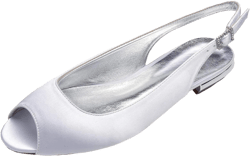 Womens Bridal Wedding Satin Flats, Open Toe Satin Bridal Flats Shoes Wedding Bridal Bridesmaid Evening Party Prom Shoes 10 White