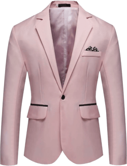 GATMSTA Men's Notch Lapel Slim Fit Suit Blazers One Button Wedding Prom Jackets Medium Pink