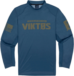 VIKTOS Men's Range Trainer Sunblock Jersey | Lightweight Breathable Comfortable Long Sleeve Shirt with Non-Fade Print Blue Medium