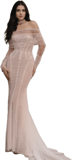 Elegant Mermaid Wedding Dress Featuring Curved Neckline and Corset with Strapless Design and Detachable Long Train in Premium Ivory Lace