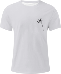 WENKOMG1 Graphic Tshirts Shirt for Men Printed Solid Color Casual Tee Shirt Summer Short Sleeve Loose Fit Tees, Polo Shirt for Men T Shirts Mens Golf Shirts Hawaiian Shirt(Light Gray 1,X-Large)
