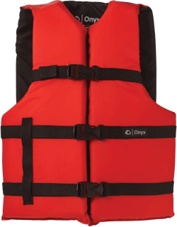 ONYX General Purpose Coast Guard Approved Boating Life Jacket Red Universal