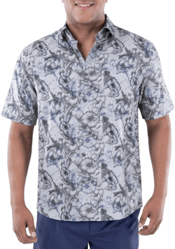 Guy Harvey Men's Short Sleeve Performance Fishing Shirt with UPF 40 Sun Protection