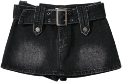 Women Skirt Short High Waist A- line Denim Skirt