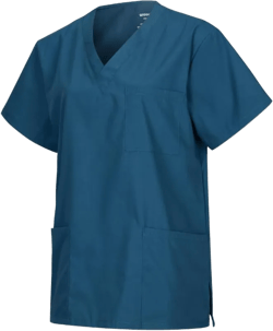 WODIN Scrubs Medical Uniform Unisex Women and Men V-Neck Top Small Caribbean Blue