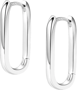925 Sterling Silver Hoop Earrings for Women Trendy Small Square Hypoallergenic 14K Gold Plated Hoop Earrings Geometric Minimalist Rectangle Hoops Earrings