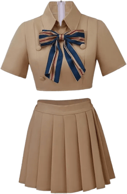 Willyacos Womens Megan Doll Cosplay Costume Dress Megan Costume Adult Jk Sailor Dress Crop Top Skirt Outfit Medium Apricot