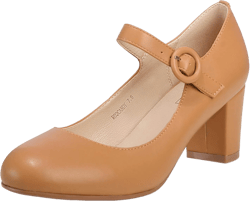 Amazon.com | IDIFU Women's Candy Dress Mary Jane Shoes Low Block Heels Closed Round Toe Office Work Church Wedding Pumps | Pumps