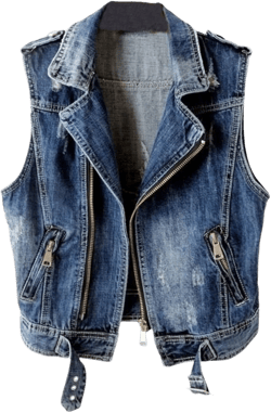 Womens Sleeveless Denim Vest with Holes Classic Cropped Distressed Zip Short Jeans Vest Jackets With Pockets X-Large Blue