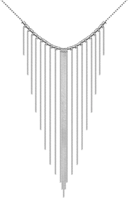 Handmade 925 Sterling Silver Waterfall Fringe Necklace Minimalist Metallic Grace Chandelier Tassel Statement Choker for Women