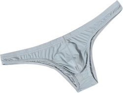 JEsilunmaMY Men's Low Rise Bulge Pouch Briefs Ice Silk Breathable Sexy Bikini Underwear Solid Color Stretch Underpants Brief Large Grey-1pc