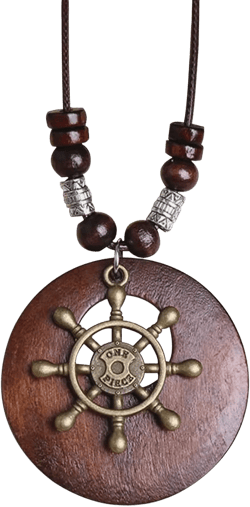 Leather Long Necklaces for Women Boho Vintage Wood Pendant Necklace Tree Flower Rudder Sweater Y Necklace Hippie Necklaces Jewelry
