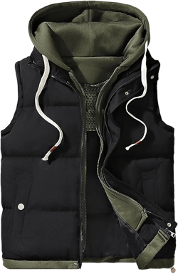 Mens Packable Puffer Vest Big and Tall Sleeveless Jacket Zip Up Fleece Vest Winter Warm Vest with Pockets