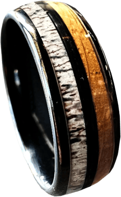 BW James Jewelers "The Daniel Boone 8mm Kentucky Straight Bourbon Whiskey Wooden Barrel Black Ceramic Ring With Antler - Handcrafted Men's Wedding Bands & Promise Rings Sizes 7-16 | Amazon.com