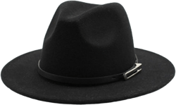 Trendy Fedora Hats for Women Cool Panama Hat Dress Hats with Leather Belt Decorated British Vintage Jazz Hat