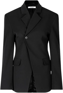 oval square Luxury Blazer Black