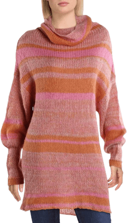 Free People Womens Wool Blend Striped Tunic Sweater