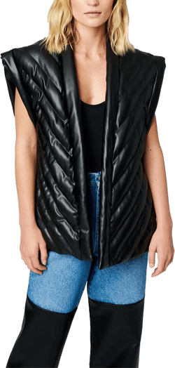 [BLANKNYC] Womens Luxury Clothing Vegan Leather Quilted VestLuxury Clothing Vegan Leather Quilted Vest
