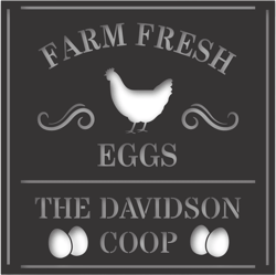 Custom Metal Farm Fresh Eggs Coop Wall Art | 20+ color options