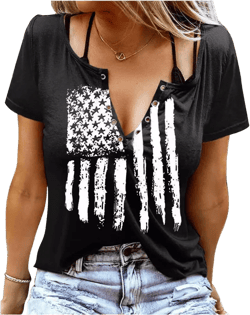 Smooth As Tennessee Whiskey Sweet As Strawberry Wine Country Music Tee Shirt for Women Summer Ring Hole V Neck T Shirts