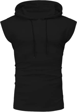 QWENTMTNTY Mens Workout Tank Tops Hood Sleeveless Gym T-Shirt Cotton Athletic Muscle Tees Pockets Running Sports Bodybuilding Stringer Hoodies A-Black