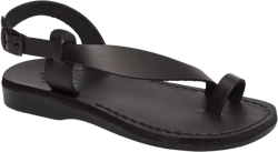 Mia - Leather Backstrap Sandal - Womens Sandals 6 Black