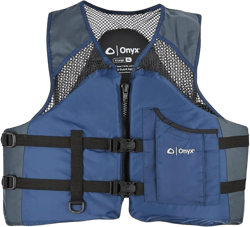 ONYX Mesh Classic Sport USCG Approved Life Jacket for Boating, Fishing, Hunting Navy Large