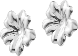 14K Solid White Gold Flower Earring Jackets for Studs