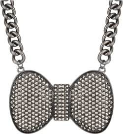 Women's Statement Bow Necklace Alloy Rhinestone Chunky Bowtie Necklace Chunky Choker Costume Jewelry Black