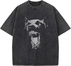 Men's Oversized Graphic Tees Streetwear Vintage Tshirts for Men Acid Wash Tshirt Aesthetic Unisex Shirts Grunge Tops Black 3X-Large