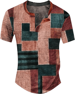 Men Shirts Short Sleeved Casual Top Striped Plaid Retro Western Denim Print Button Men's T Shirt Top Mens Polo Tee at Amazon Men’s Clothing store