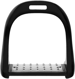 ViaGasaFamido 1 Pair Horse Riding Stirrups, Stainless Steel Safety Stirrup Knee Ankle Stress Pain Relief for Equestrian Saddle(Black)