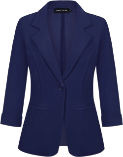 MINTLIMIT Womens Blazer Rolled 3/4 Sleeve Notched Lapel Business Work Jackets One Button Casual Blazers with Pockets