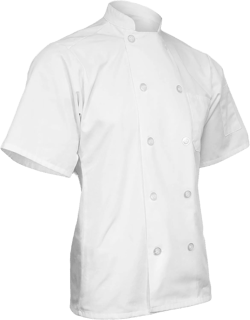 Poplin Short Sleeve Color Chef Coat Chef Jacket White Medium