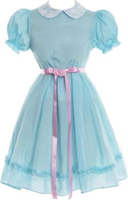 Womens Grady Twins Costume Blue Creepy Sister Scary Dolls Dress 120 Blue A- Kids