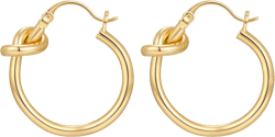 Gold Hoop Earrings for Women 18K Gold Plated Knot Hoop Earrings Statement Lightweight Thick Trendy Small Gold Open Hoops Fashion Jewelry C gold-tone knot hoops