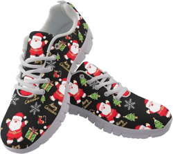Jeiento Womens Walking Sneakers Tennis Shoes - Flag Shoes Breathable Comfortable Non Slip Athletic Running Jogging Gym Workout Casual Sport Shoe 11 Christmas Santa-black