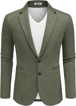 COOFANDY Men's Casual Knit Blazer Two Button Lightweight Sport Coats Suit Jacket Large Olive Green