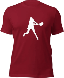 Coco Gauff Tennis White Silhouette Unisex Cotton Short Sleeve Shirt Large Cardinal