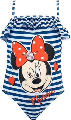 Disney Girls' Minnie Mouse Swimsuit Sparkle Bathing Suit for Kids 8 Blue